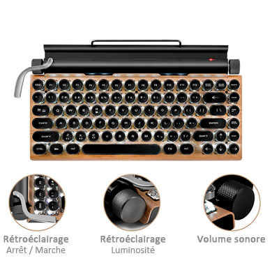 Clavier de machine à écrire rétro 7KEYS, machine Maroc